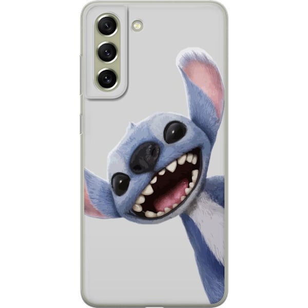 Samsung Galaxy S21 FE 5G Läpinäkyvä kuori Stitch liikkeessä - Kawaii-suunnittelu faneille ja lapsille