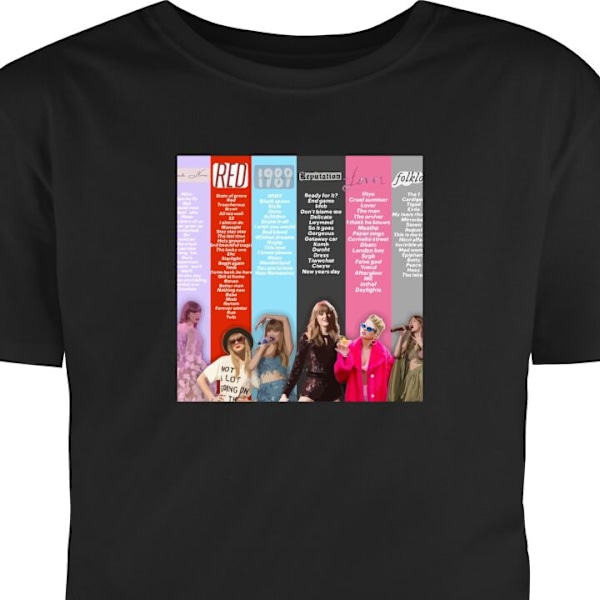 T-shirt för Vuxen | Klassisk Vuxen-T-shirt Taylor Swift - Mix svart S