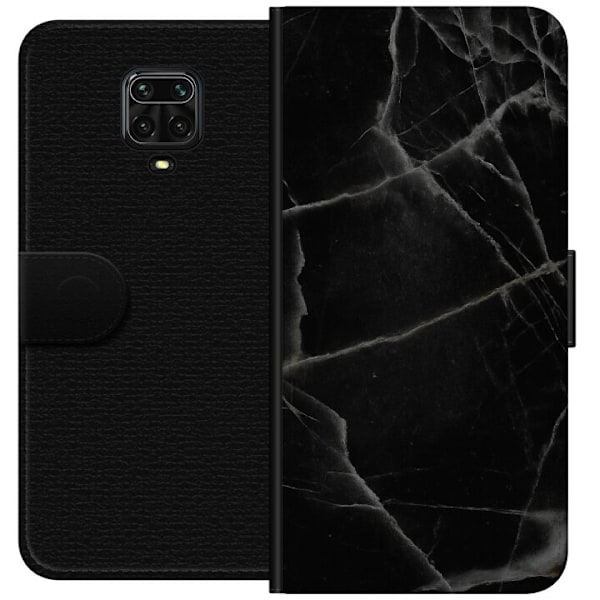 Xiaomi Redmi Note 9S Tegnebogsetui Sort marmor