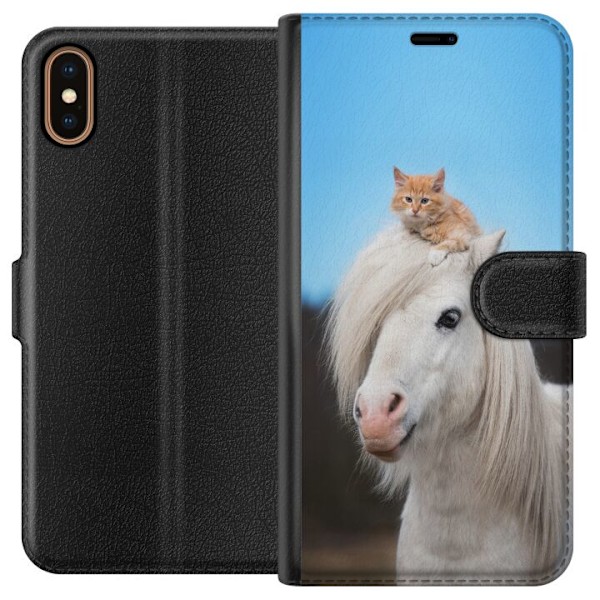 Apple iPhone X Tegnebogsetui Hest & Kat