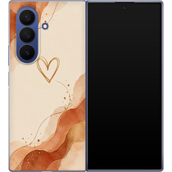 Kompatibelt Mobildeksel til Samsung Galaxy Z Fold7 Ravhjerte beige