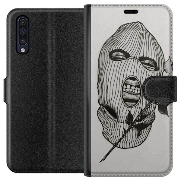 Samsung Galaxy A50 Lompakkokotelo Hiihtomaski Ros Katutyö Muotoilu Graafinen Kuvio Jännitys Kaupunkityyli Katutaidetta Naamiaiset Symboli