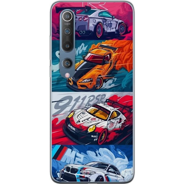 Xiaomi Mi 10 5G Läpinäkyvä kuori Nopeat Autot - Piirretty Kuvio Toiminnalla