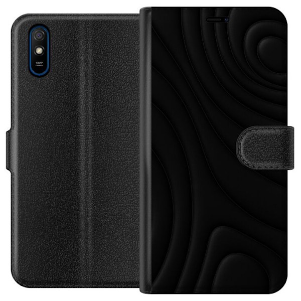 Xiaomi Redmi 9A Tegnebogsetui Sorte Bølger
