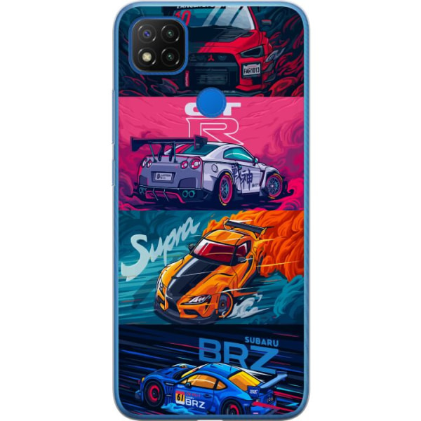 Xiaomi Redmi 9C Läpinäkyvä kuori Subaru Racing