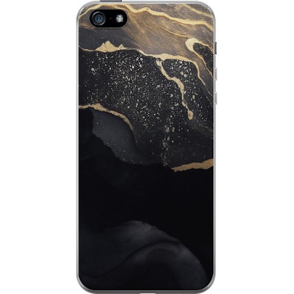 Apple iPhone 5 Genomskinligt Skal Svart guld abstrakt