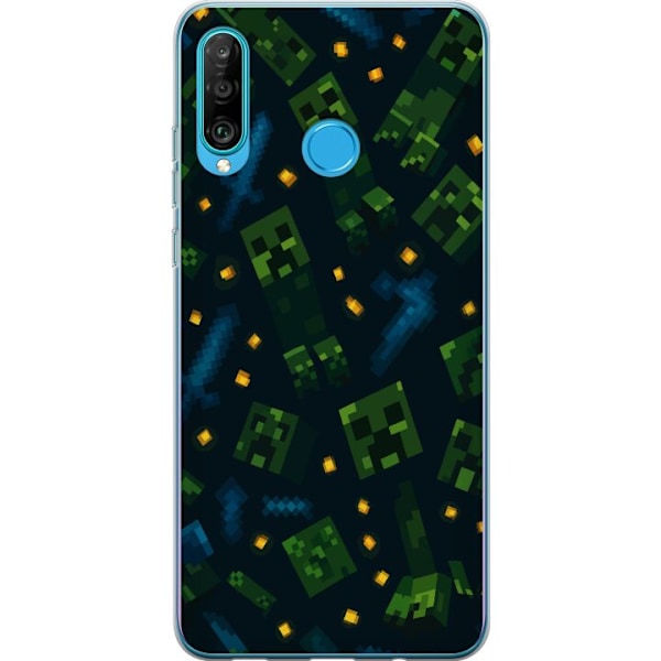 Huawei P30 lite Genomskinligt Skal Minecraft Dungeons Mob