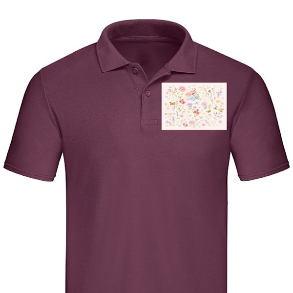 Piqué for Voksen | Elegant Piquégenser Blomster Vinrød XX-Large
