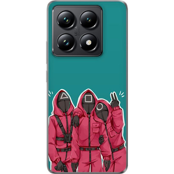 Xiaomi 14T Pro Läpinäkyvä kuori Squid Game Hahmot Graafinen Suunnittelu Sarjakuvasarjan Hahmot Suosittu TV-Teema Aasialainen Tyyli Jännittävä Tr