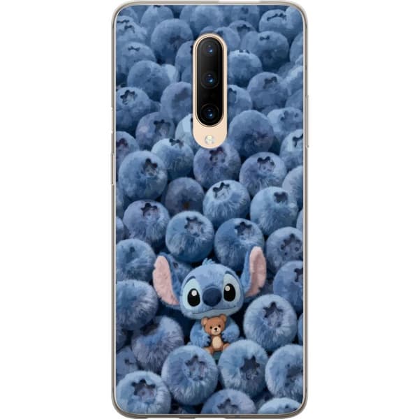 Kompatibelt Mobildeksel til OnePlus 7 Pro Søt fluffy blå figur med liten bamse blant myke blåbær blå