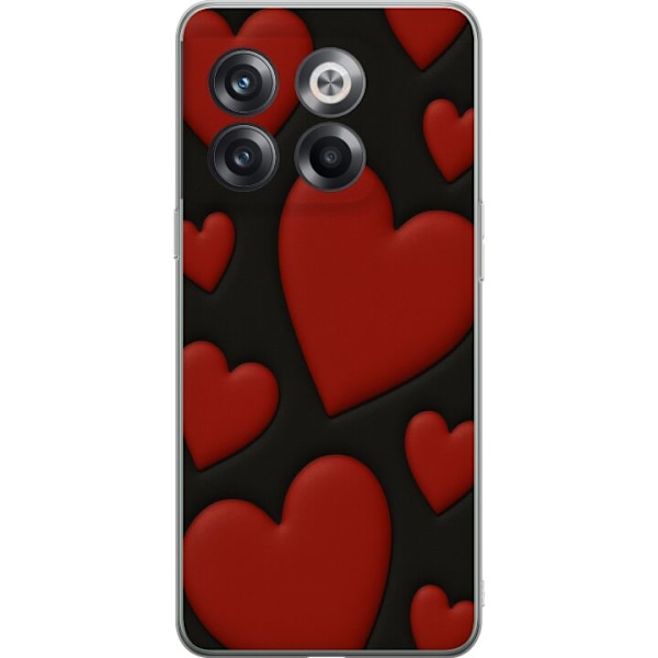 OnePlus 10T Genomskinligt Skal Red Velvet Hearts
