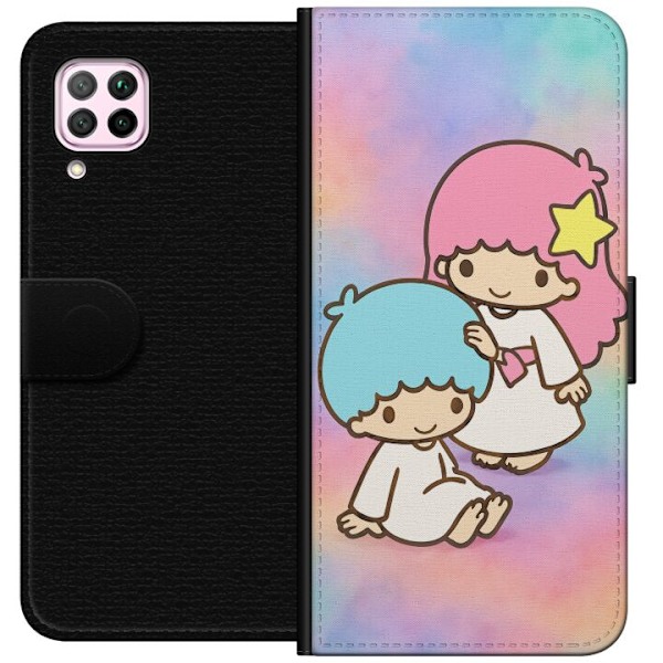 Huawei P40 lite Tegnebogsetui Kawaii Sanrio Kiki Lola Little Twin Stars