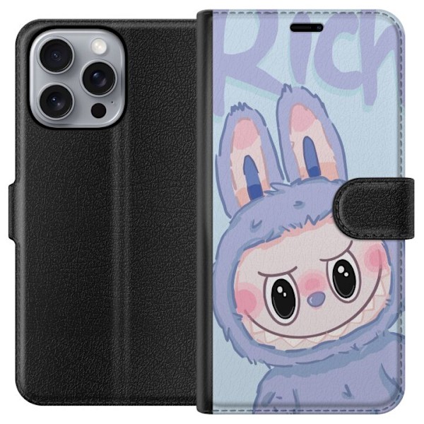 Apple iPhone 16 Pro Max Tegnebogsetui Blå Kanin Labubu
