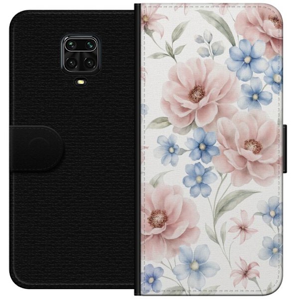 Xiaomi Redmi Note 9 Pro Tegnebogsetui Romantiske blomster