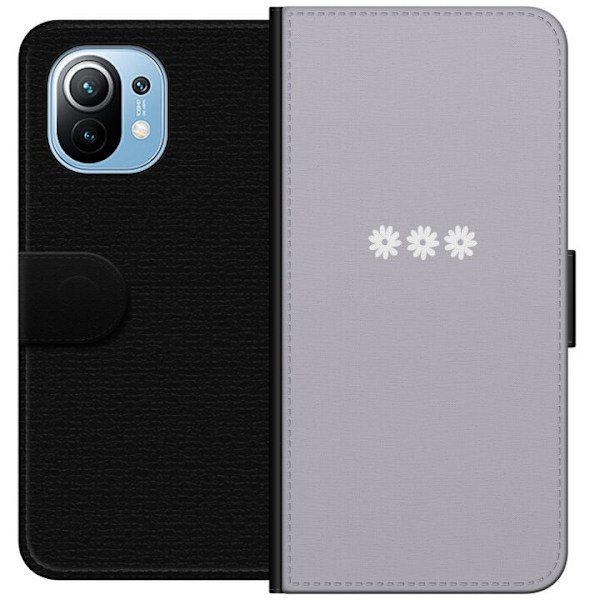 Xiaomi Mi 11 Lompakkokotelo Lila Blomminimalismi - tyylikäs kukkakuva lila taustalla