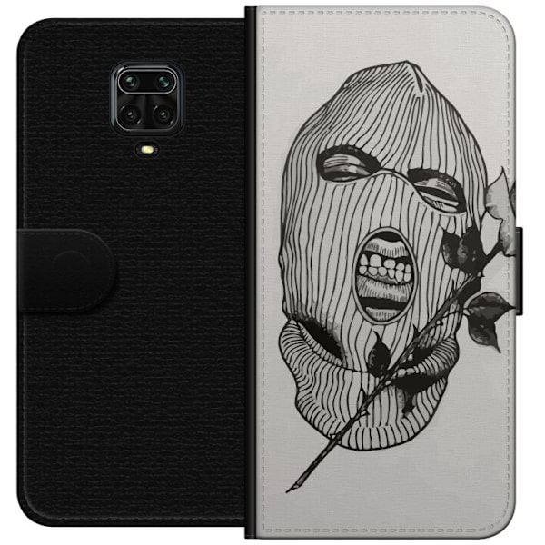Xiaomi Redmi Note 9S Plånboksfodral Ski Mask Ros Streetwear Design Grafiskt Motiv Spänning Urban Stil Street Art Maskerad Symbol
