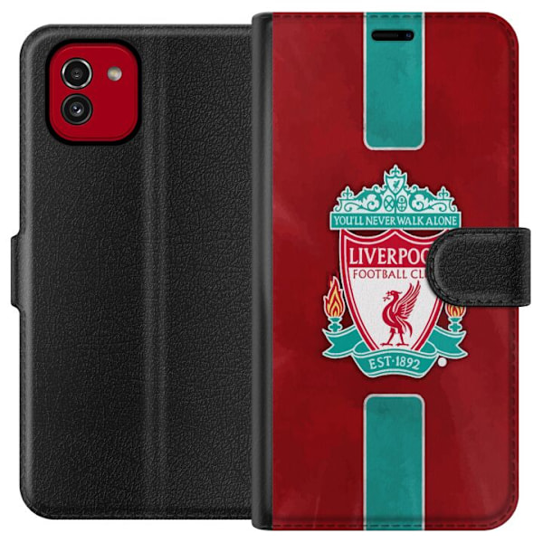 Samsung Galaxy A03 Tegnebogsetui Liverpool FC - Klassisk Fodboldstolthed i Rødt