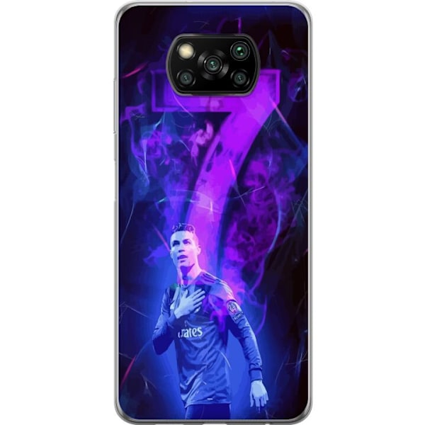 Xiaomi Poco X3 NFC Läpinäkyvä kuori Ronaldo 7 - Jalkapallolegenda Toiminnassa Fanien Puolesta