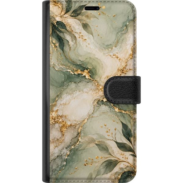 Kompatibelt Plånboksfodral till Samsung Galaxy A17 5G Bladmarmor grön