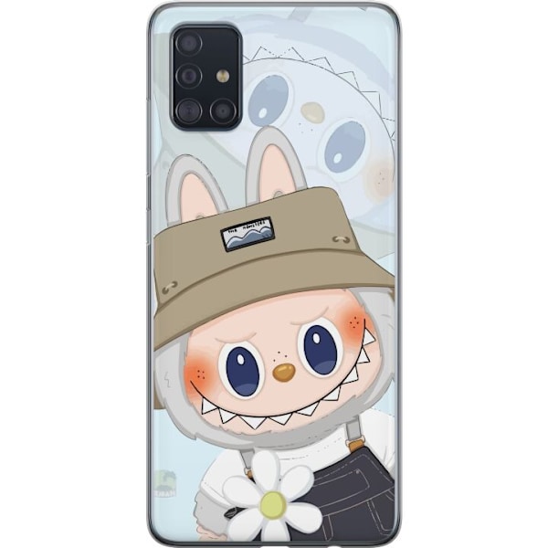 Samsung Galaxy A51 Läpinäkyvä kuori Labubu hattuineen - Pop Mart -hahmo Mr. Butcher retrotyylillä ja luonteella