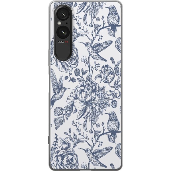 Sony Xperia 5 V Läpinäkyvä kuori Kukat & Linnut - Romanttinen Vintage-tyylinen Kuviointi