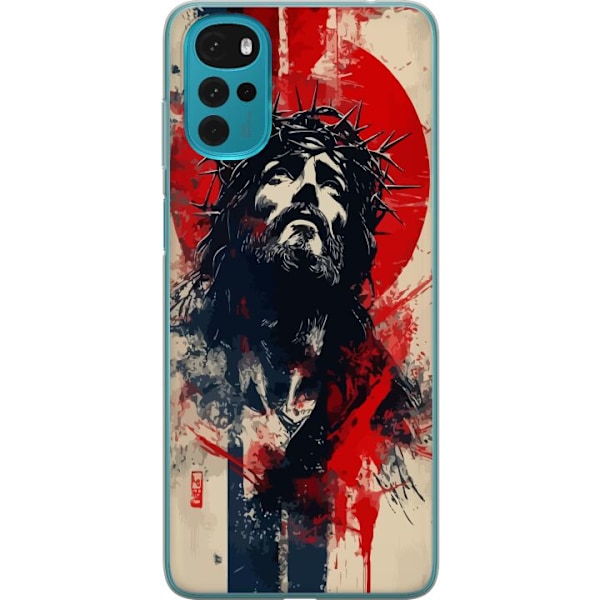 Motorola Moto G22 Läpinäkyvä kuori Jeesus ristillä - kristillinen aihe vahvalla symboliikalla uskosta ja toivosta
