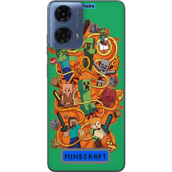 Motorola Moto G04 Gennemsigtig cover Minecraft
