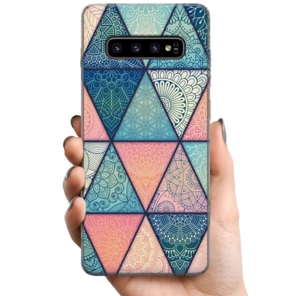 Samsung Galaxy S10+ TPU Matkapuhelimen kuori Mandala Kolmiot