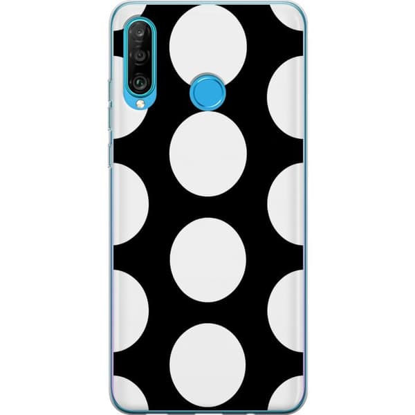 Kompatibel Mobilcover til Huawei P30 lite Mono-prikker sort