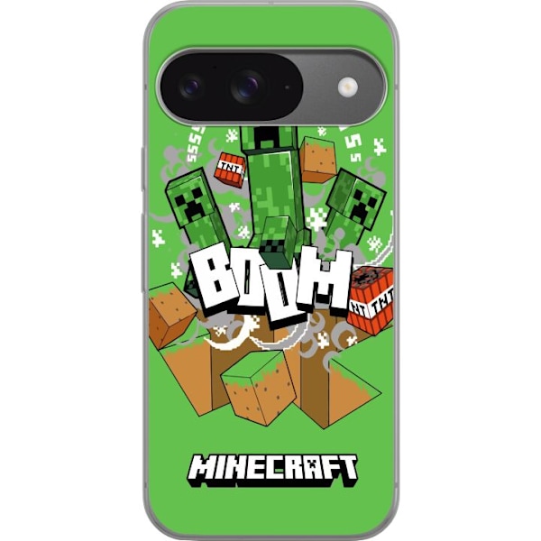 Google Pixel 9 Pro Gjennomsiktig deksel Minecraft Boom
