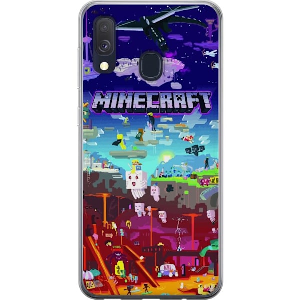 Samsung Galaxy A40 Genomskinligt Skal Minecraft