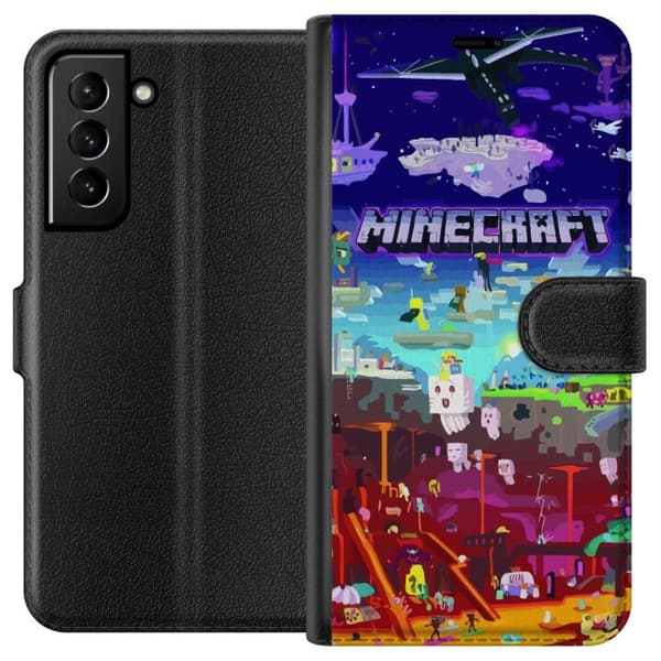 Kompatibelt Plånboksfodral till Samsung Galaxy S21+ 5G Minecraft
