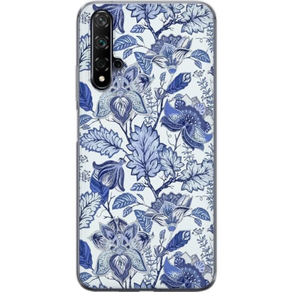 Huawei nova 5T Gennemsigtig cover Blomster Blå...