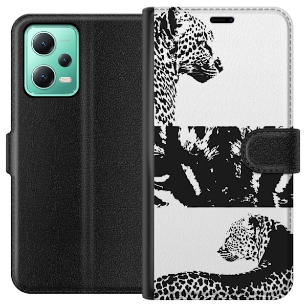 Xiaomi Redmi Note 12 Tegnebogsetui Leopard Faces
