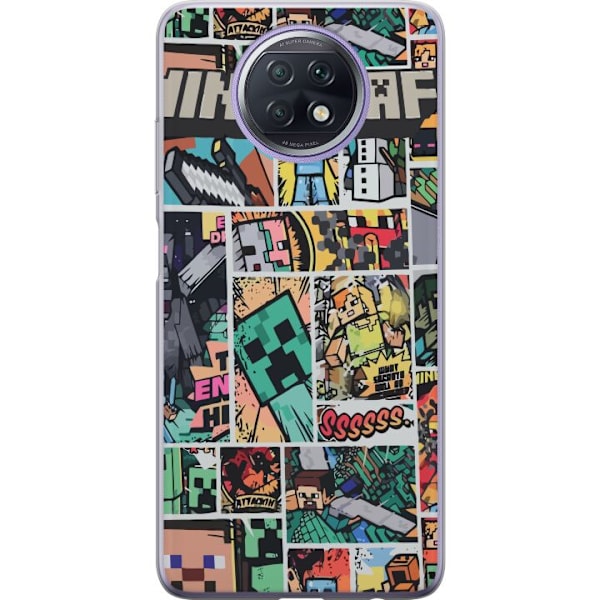 Xiaomi Redmi Note 9T Läpinäkyvä kuori Minecraft Taide