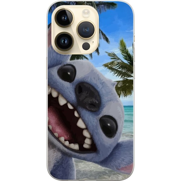 Apple iPhone 14 Pro Genomskinligt Skal Stitch mobilskal med Palmer i söt vänskapsdesign