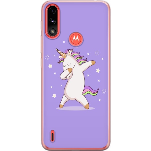 Motorola Moto E7 Power Genomskinligt Skal Unicorn Dab