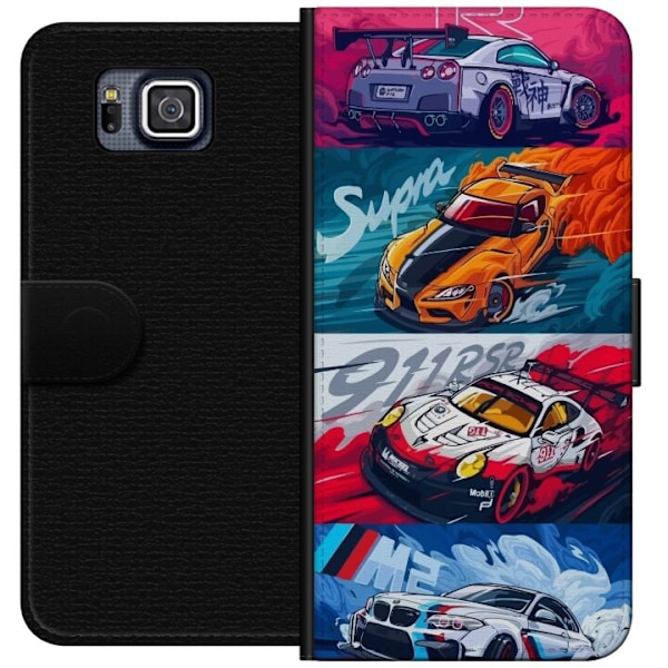Samsung Galaxy Alpha Lompakkokotelo Nopeat Autot - Piirretty Kuvio Toiminnalla