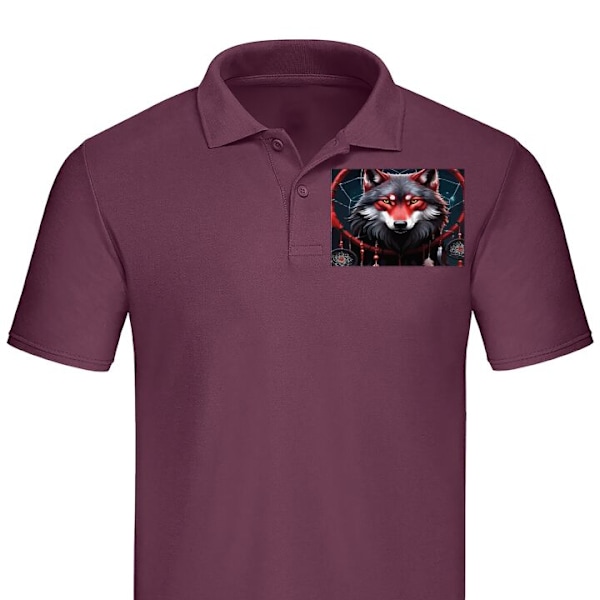 Poloshirt til Voksen | Elegant Poloshirt Ulve Bordeaux Stor