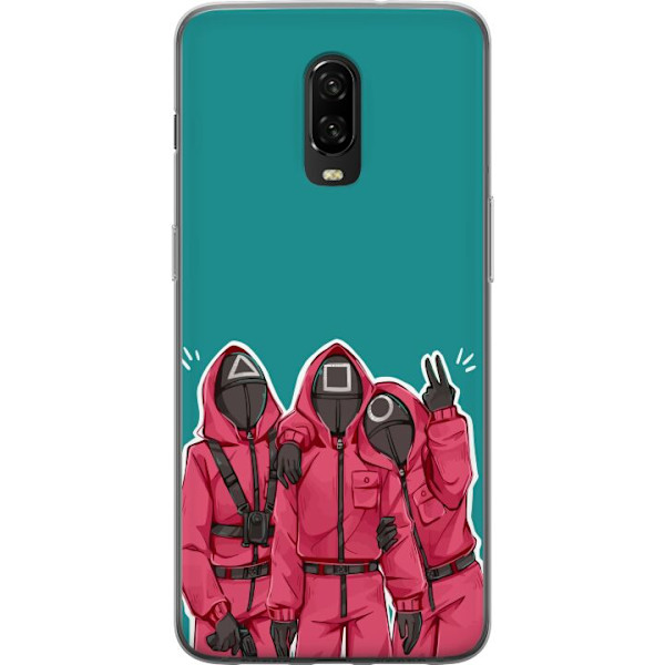 OnePlus 6T Läpinäkyvä kuori Squid Game Hahmot Graafinen Suunnittelu Sarjakuvasarjan Hahmot Suosittu TV-Teema Aasialainen Tyyli Jännittävä Trendi