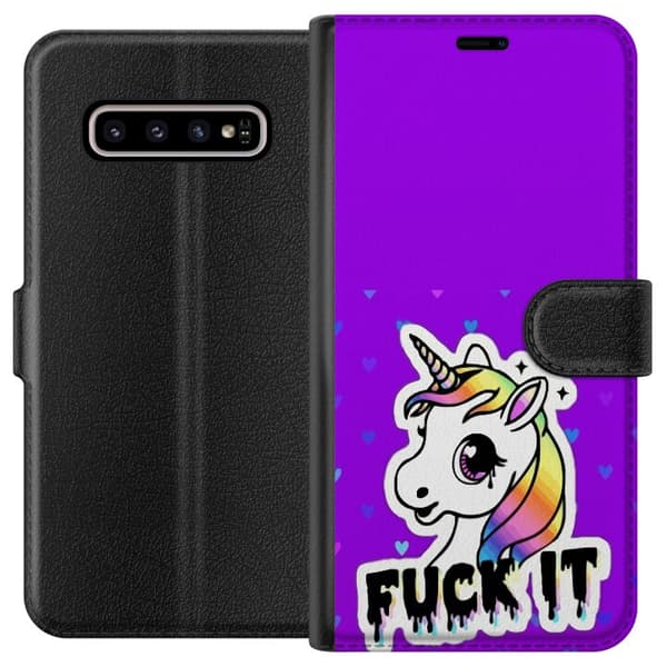 Kompatibelt Lommeboketui til Samsung Galaxy S10+ Einhorn