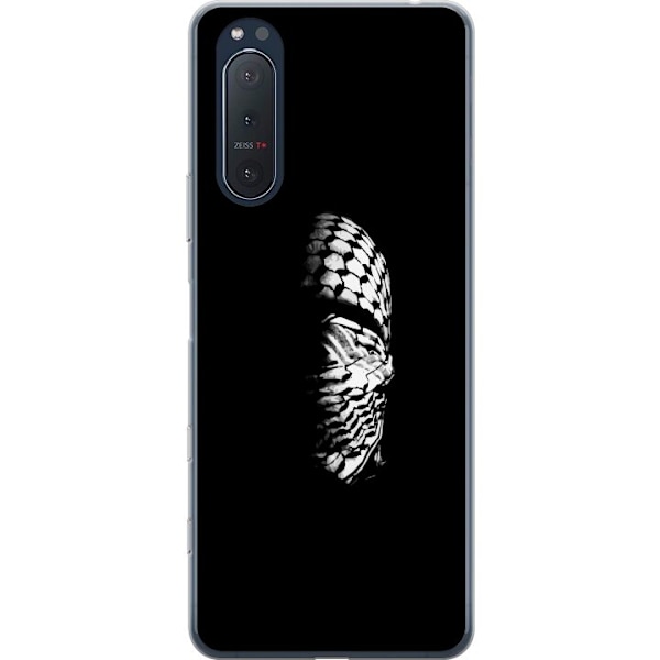 Sony Xperia 5 II Läpinäkyvä kuori Keffiyeh-kuviointi - klassinen palestiinalainen mustavalkoinen shaali, jolla on kulttuurinen merkitys