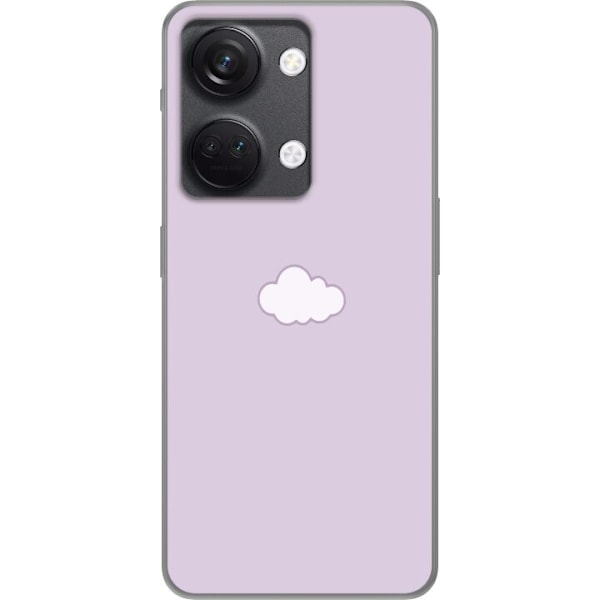 OnePlus Nord 3 Genomskinligt Skal Lila Moln – minimalistiskt moln på lila bakgrund