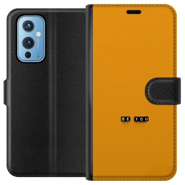 Kompatibelt Plånboksfodral till OnePlus 9 Be You text orange