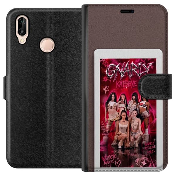 Kompatibel Tegnebogsetui til Huawei P20 lite KATSEYE pink