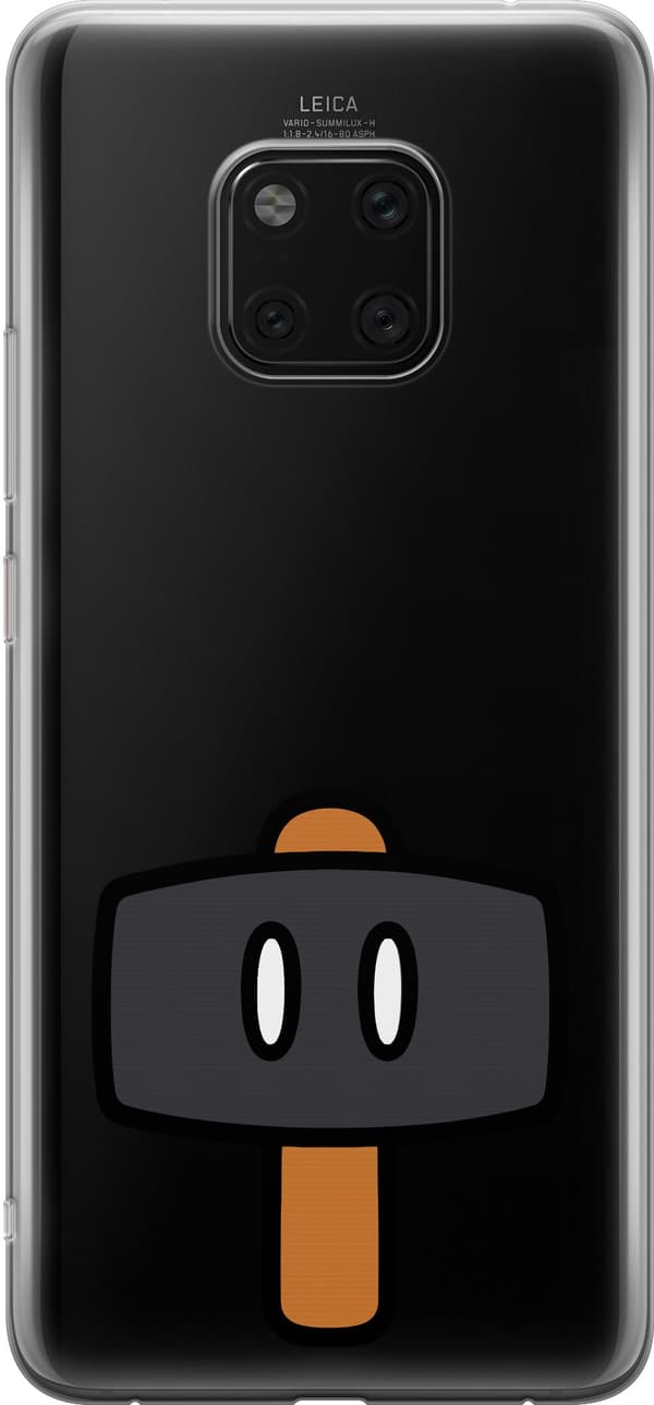 Kompatibel Mobilcover til Huawei Mate 20 Pro Sort spillehammer - Sort motiv med sort hammer. sort