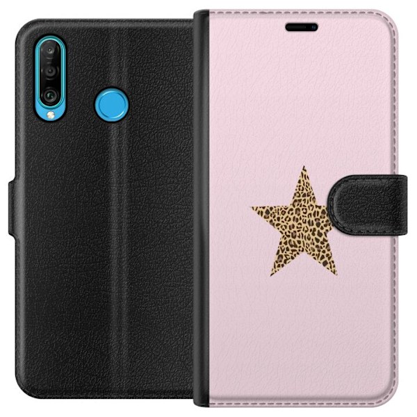 Huawei P30 lite Lommeboketui Leopard stjerne