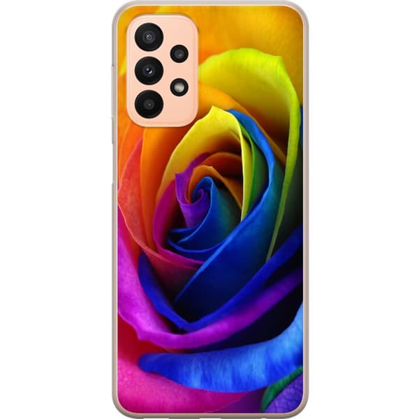 Kompatibelt Mobildeksel til Samsung Galaxy A23 Regnbue Rose