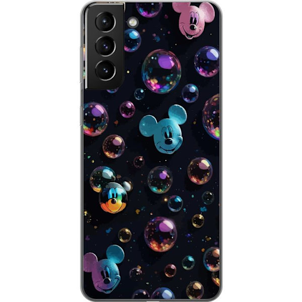 Samsung Galaxy S21+ 5G Genomskinligt Skal Musse Pigg Disney Bubblor Design Roligt Motiv Populär Disneyfigur Tecknad Serie Barnklassiker