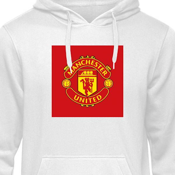 Barn-Hoodie | Mjuk Huvtröja för Barn Manchester United vit 5-6 År